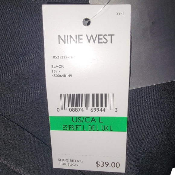 NWT Nine West Black tie-neck sleeveless stretchy top - size L - Picture 3 of 9